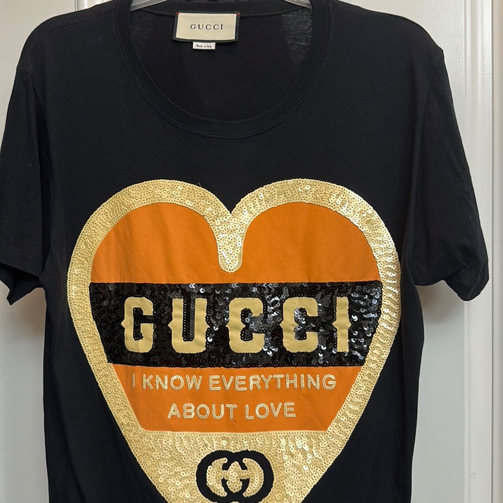 Gucci sequins tee shirt loose fit!